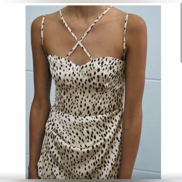 Zara leopard satin mini dress - Picture 5 of 5